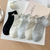 Women's Spring and Summer Thin Versatile Preppy Cute Polka Dot Embroidered Cotton Breathable Short Tube Socks