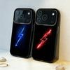 L-Lightning Letters Phone Case For iPhone17 16 15 14 13 12 Pro Max Grey Black Matte Laser Metallic Aurora Funda
