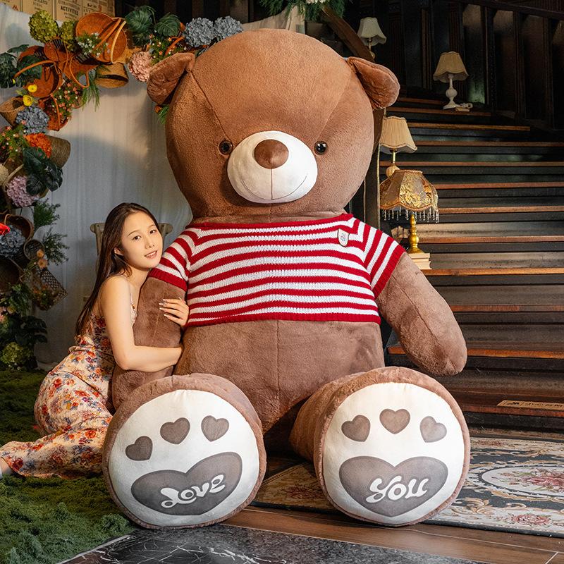Niedliche übergroße Teddybärpuppe große Bärenpuppe Wurfkissen Plüschtier Umarmbär Ring Nachtmarkt große Puppe