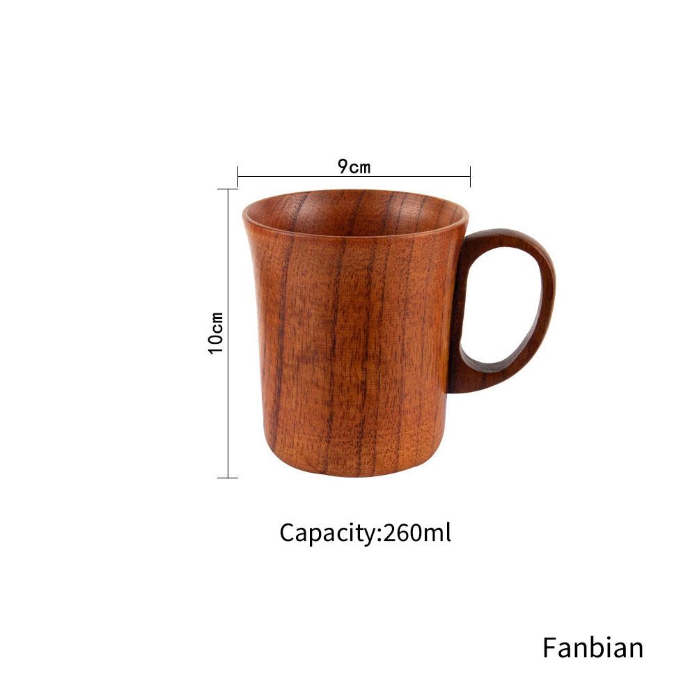 Jujube Wooden Handmade Water Coffee Mug Cup Tea Beer Juice Milk Mugs Drink Cups With Handle Coffee Beer Mug Retro Gift