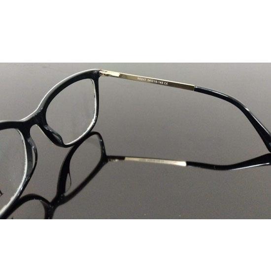 RSINC Unisex Fullrim Lightweight Frame Leather Stich Optical for Men and Women,  (Black-Cart-2)