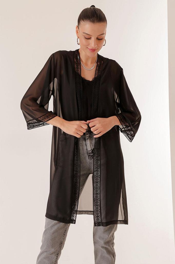 long chiffon kimono jacket