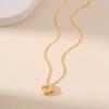 K Gold Plated Brass Geometric Square Zircon Pendant Clavicle Necklace