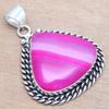 Pendant Pink Botswana Agate Gemstone Mother's Day Gift Silver Jewelry 1.75"