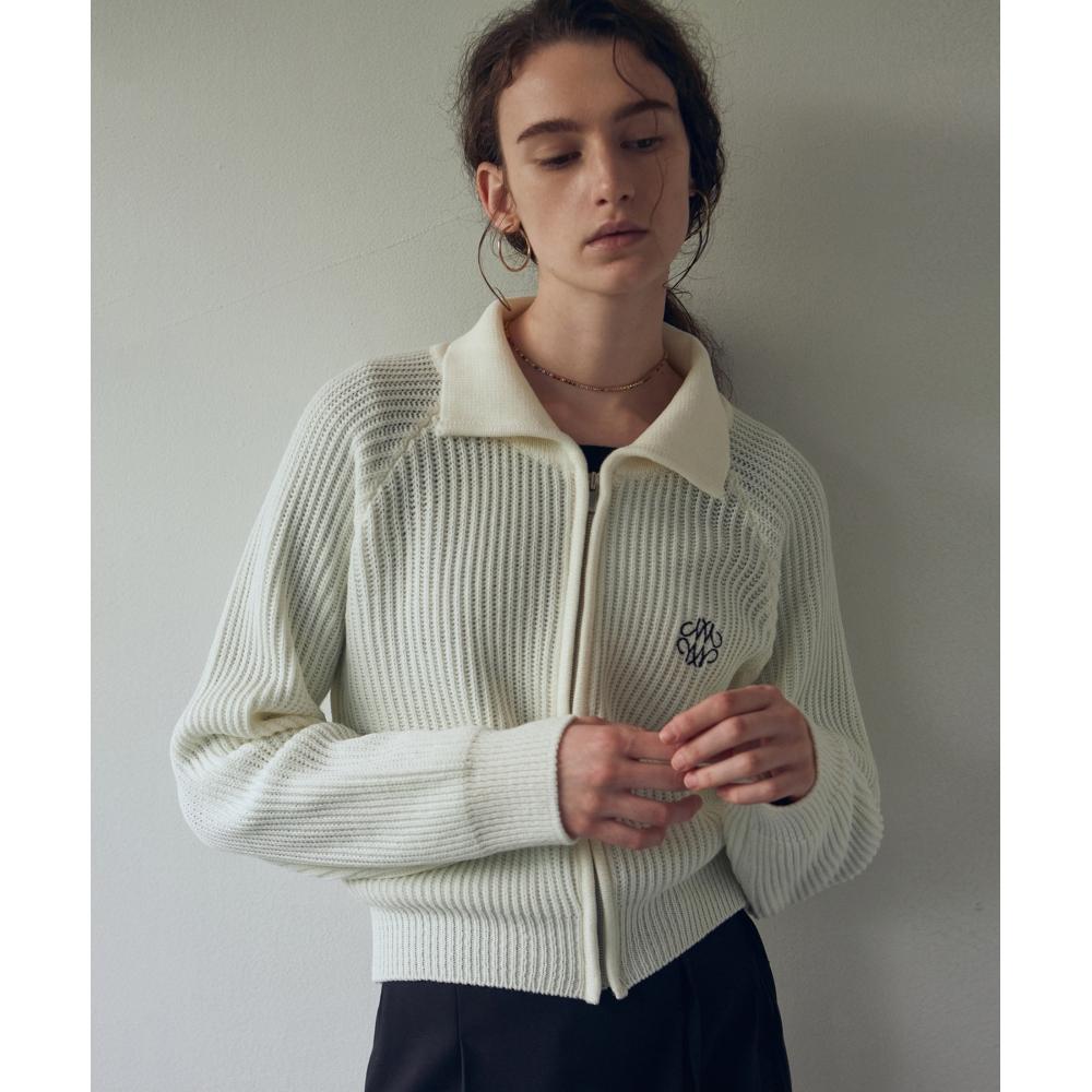 

NICKNICOLE ESSENTIAL NICOLE ZIP UP KNITIVORY