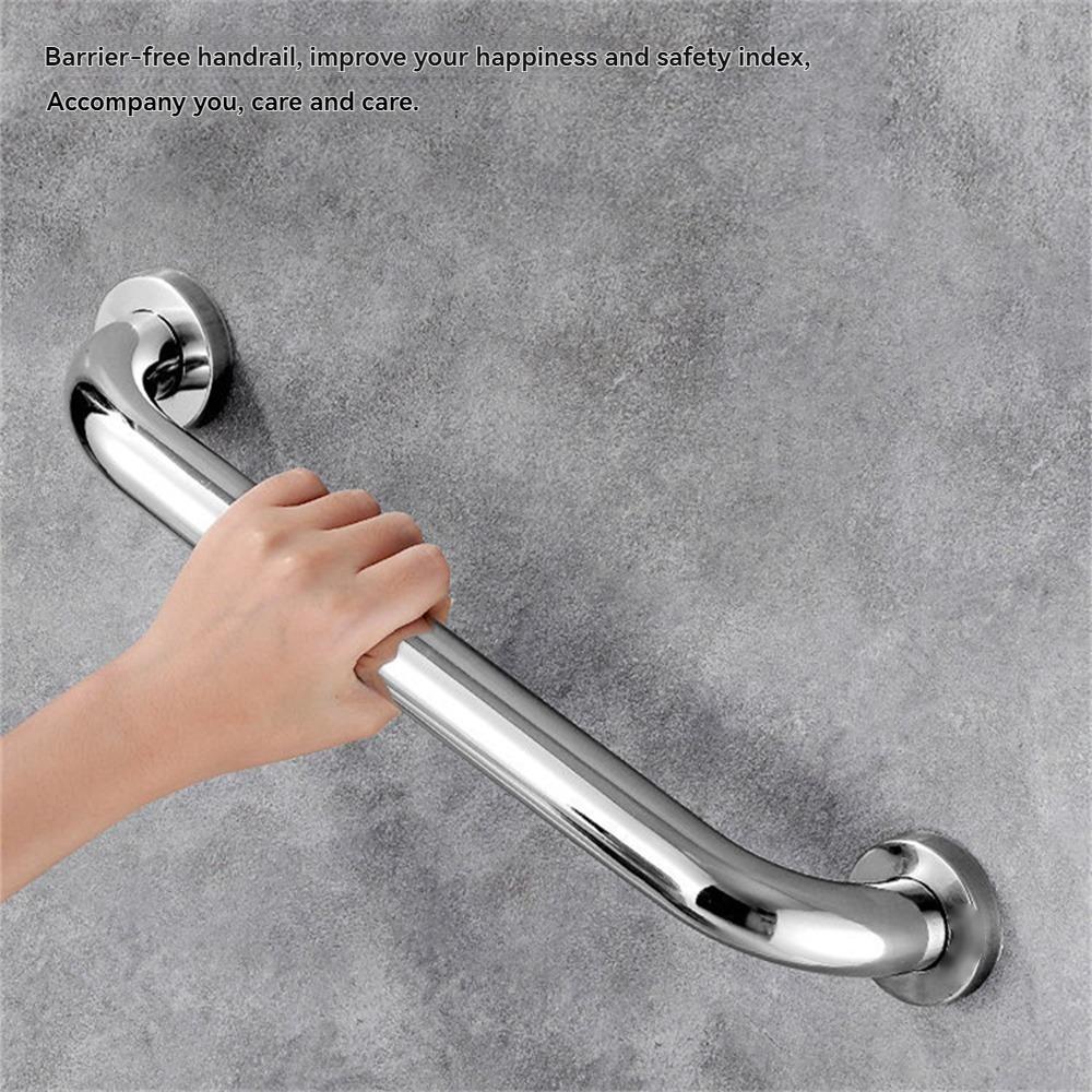 1pc/2pcs Stainless Steel Handle Bathroom Handrail Rod for the Elderly and Disabled Toilet Anti-slip and Anti-fall Handrail