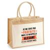 Jute Tote Bag with Alexane Pocket Perfect Humorous Gift for Woman Birthday Christmas Mother's Day Grandma | Shopping Bag Groceries
