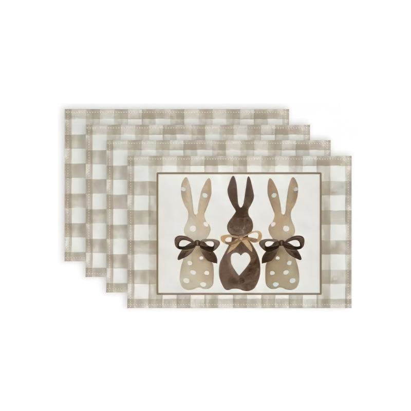 Ostern Süße Kunst Kaninchen Leinen Waschbar Tischsets Osterfest Geschenk 30x45cm 1 Stück Küchentisch Party Dekoration