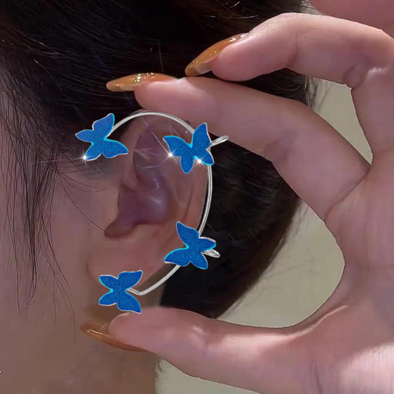 Kpop Shiny Zircon Butterfly Earcuff For Women Without Piercing Earrings 2026 Fashion Ear Clip Earrings Bride Wedding Jewelry