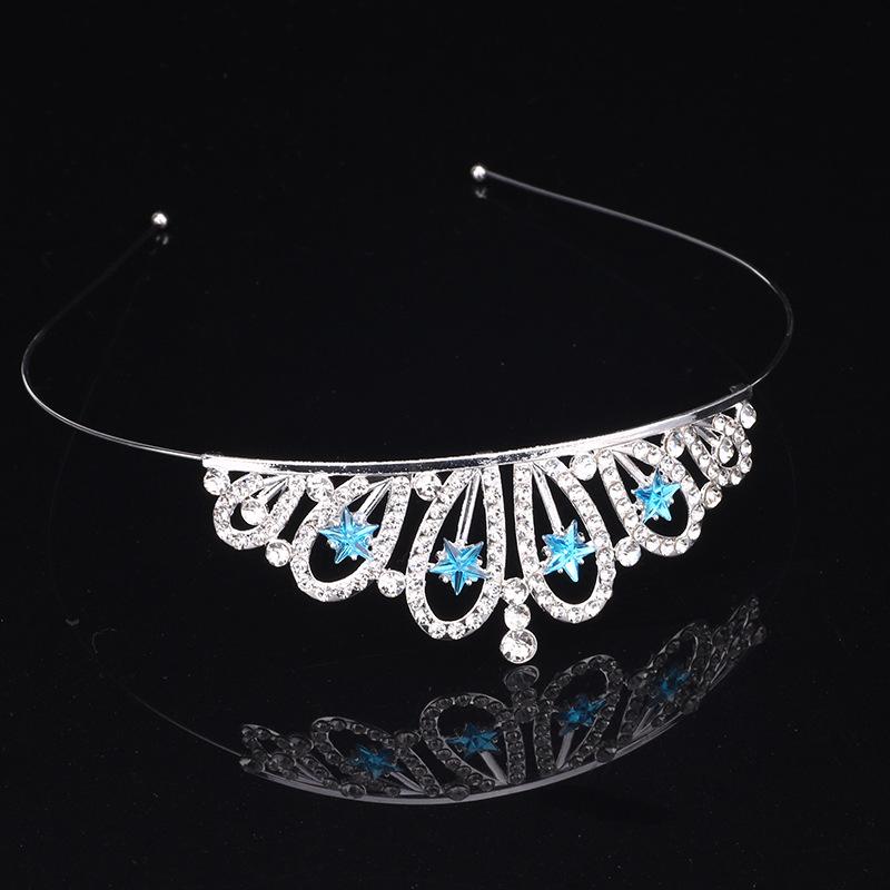 New Girls Alloy Rhinestone Crown Star Headband Headdress Multi Color Birthday Crown Princess Headband Accessories