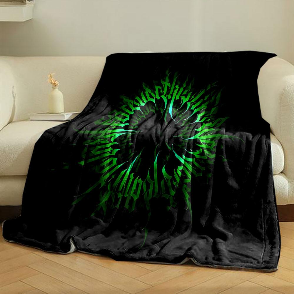 Green Gothic Spiral Design print blanket soft and cozy perfect for the living room bed sofa or a nap,gift