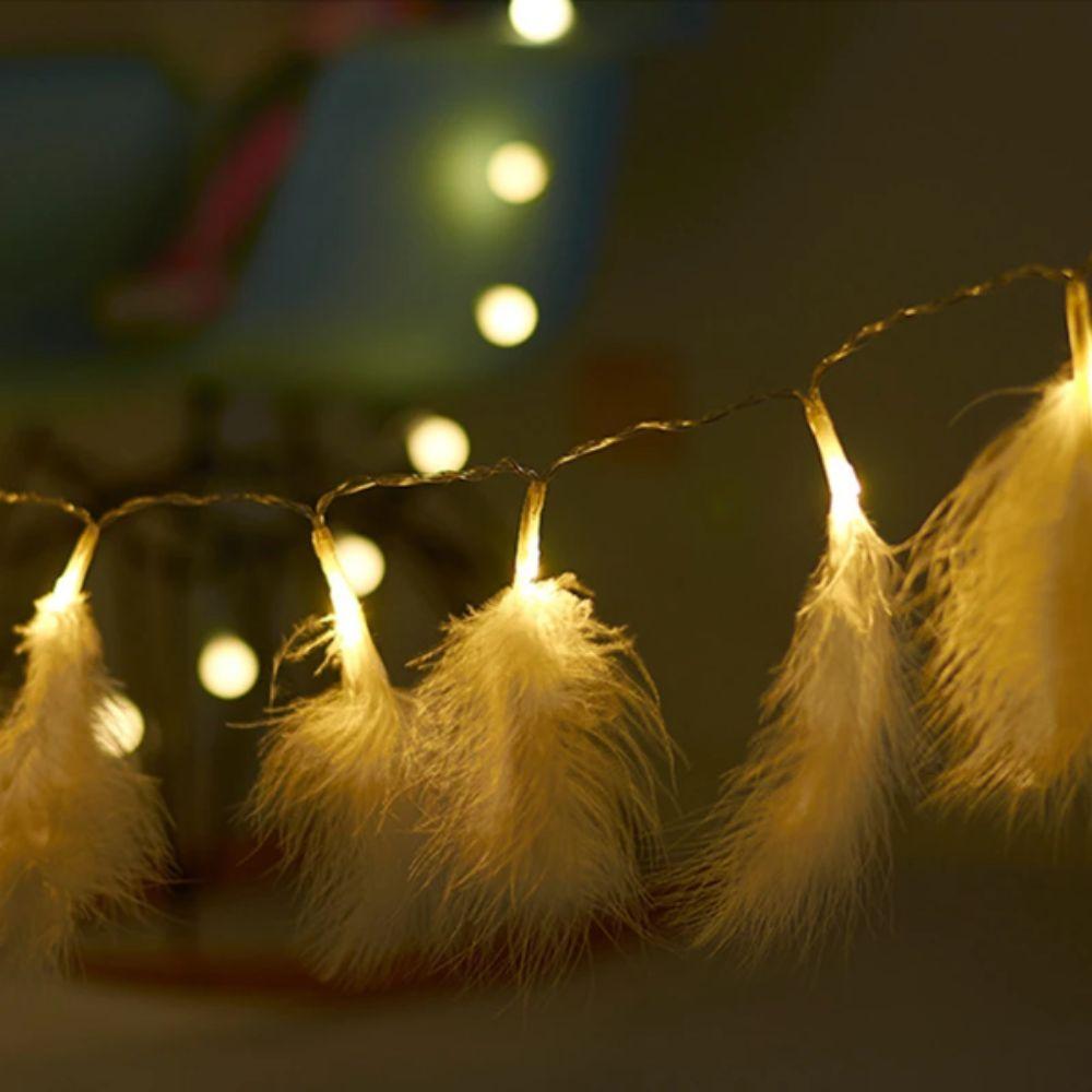 Feather Design Feather Led String Light Multi-Color Garland Christmas  Thanksgiving