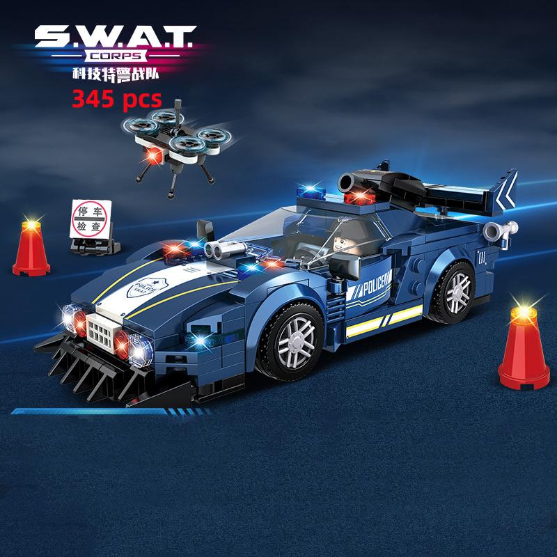 City Police Special Forces Military Model Building Blocks SWAT Team Helicopter Truck Armored Car Ship Weapon Construction Toys