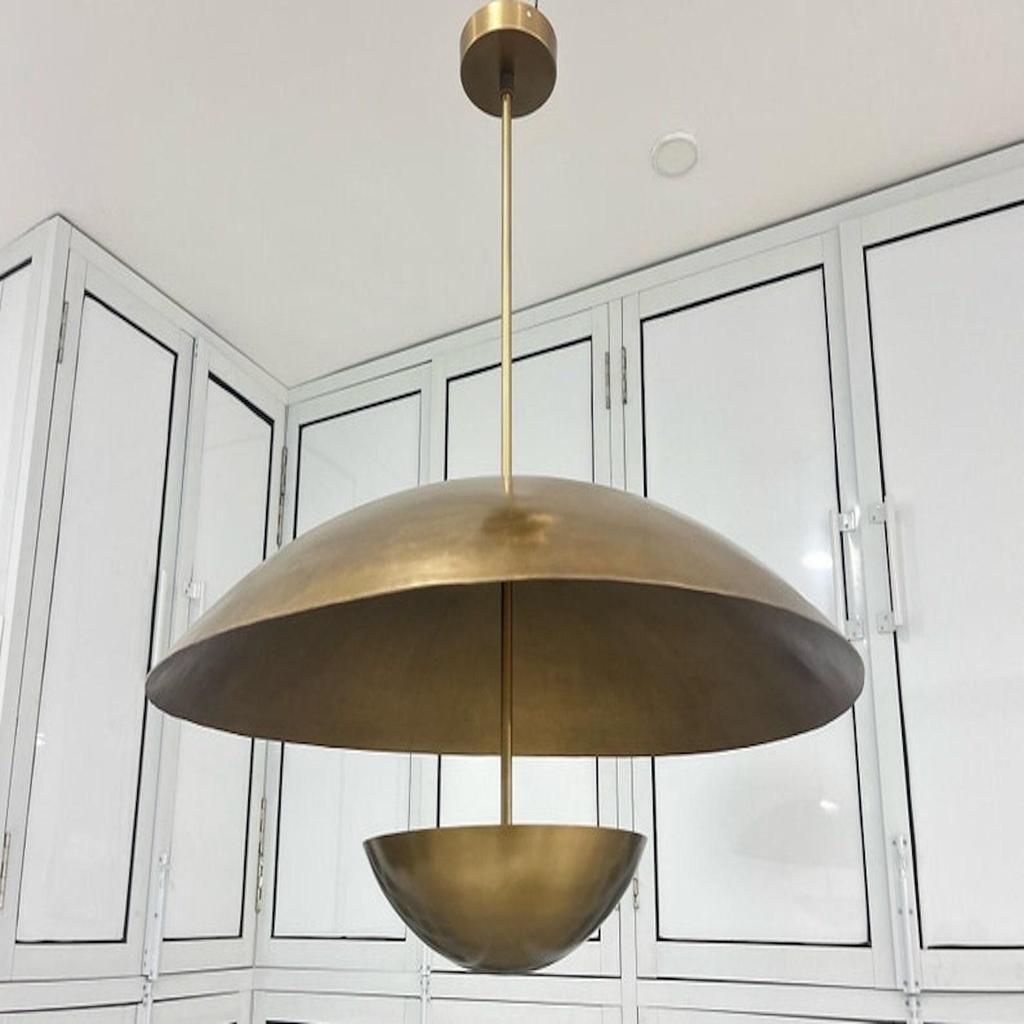 3 Light Elegant Ceiling Flush Mount Light Pendant Mid Century Modern Raw Brass Chandelier Light