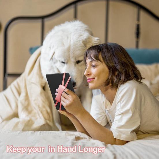 Alça de Mão de Silicone para Tablets Kindle Universal Alta Elasticidade Segura Leve Leitor de E-book Alça de Dedo Suporte de Punho para Acessórios Kindle