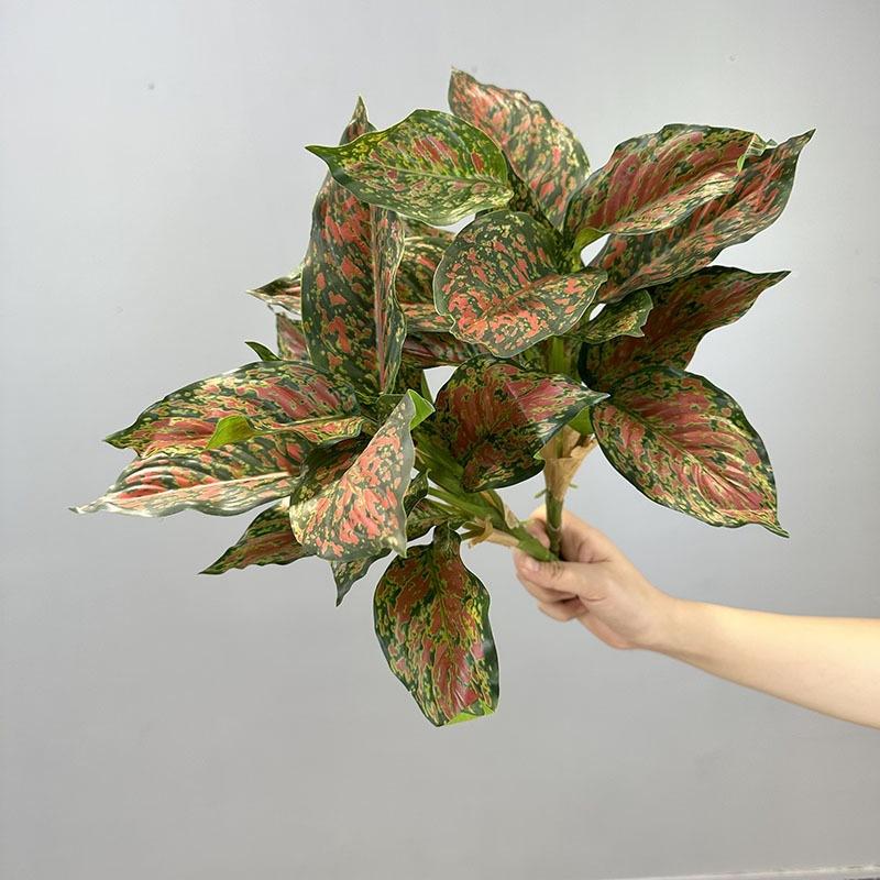 Creative 14 Leaves Artificial Plant Evergreen Photo Props Scene Making Greenery Leaves Green Plant Wall Home Decoration