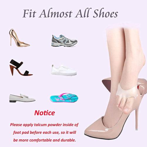 4 Pairs of Metatarsal Pads for Men and Women, Ball of the Foot Cushions, Soft Silicone Forefoot Cushion Pads for Women, Non-Slip, Reusable, Breathable