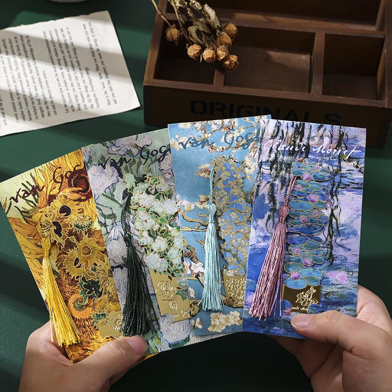 Van Gogh Retro Oil Painting Metal Bookmark - Exquisite Cultural Gift for Students