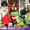 Halloween Inflatable Dinosaur Costume Funny Dinosaur Cosplay Costume Kids Fancy Dress with Storage Bag Holiday Theme Party