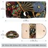 Nishijin Woven Key Case 4 Row Smart Key Trifold Key Holder Key Compact Key Holder 4 Row Key Hook Japanese Pattern Gold Brocade Moon Shadow Fan