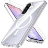 Magnetic Case for Samsung Galaxy A37 5G - Transparent Shockproof - 2 Tempered Glasses