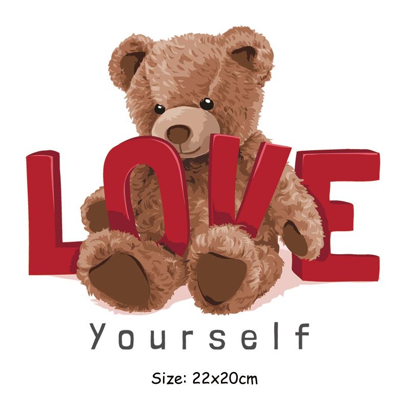 Coole Bären Patch für Kleidung Tier Pirnt Kleidung Aufkleber Diy Parches Ropa T-Shirt Hoodies Hitzepresse Applizierte Eisen auf Patches