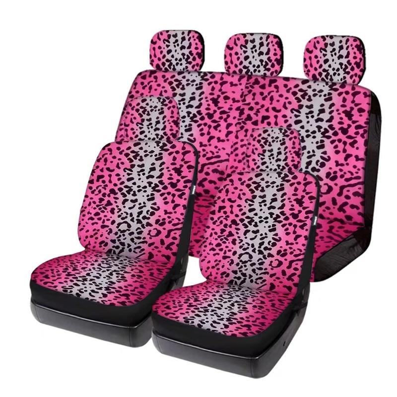 Coprisedili Auto alla Moda con Fantasia Leopardo Poliestere Traspirante Facili da Installare e Pulire Proteggi Sedile