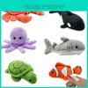 Adorable Sea Animal Finger Puppets Set Featuring Octopus Turtle Plush Toys For Family Fun