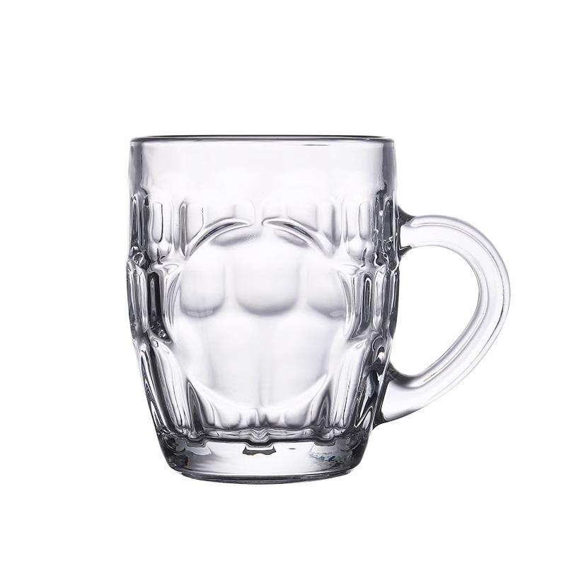 2pcs Thickened Glass Cups Transparent 260ml Beer Cup Handle Glasses for Bar Home Party Tea Cup Water Cups Small Draft Beer Glass