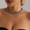 Jewelry Wind Painted Glass Pearl Clavicle Chain Exquisite Simple Atmospheric Winding Double Necklace