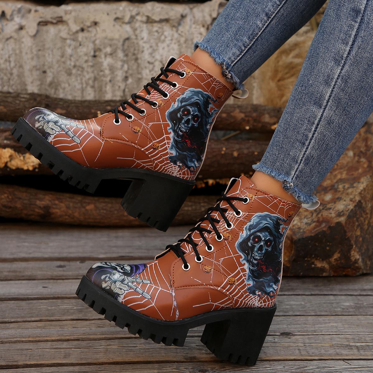 Женские сапоги осень-весна с круглым носком и сетчатым узором для женщин Изысканные — фото 5