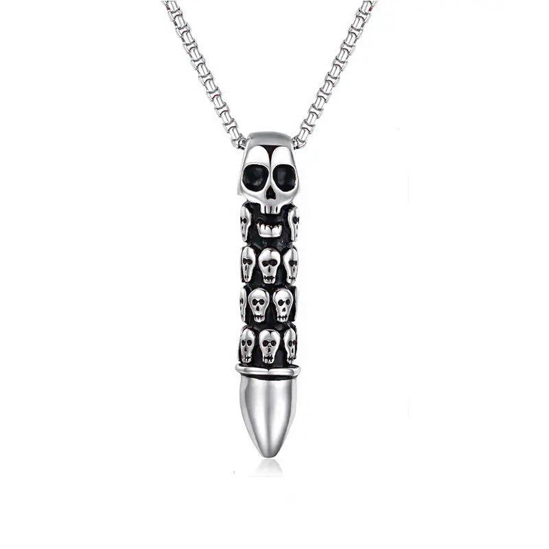 Men's Trendy Spiral Necklace: Minimalist Hip-Hop Pendant In Cool Titanium Steel