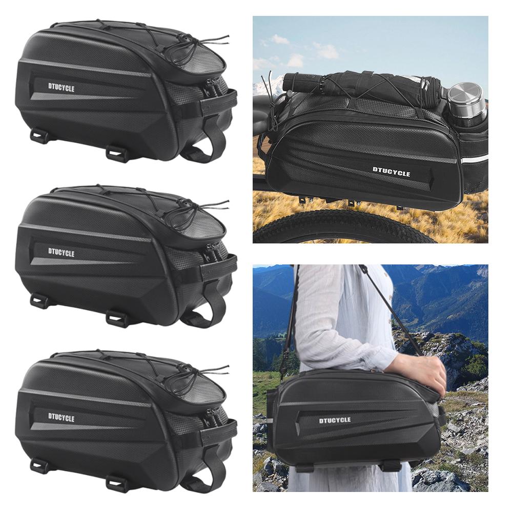 Bicycle Trunk Bag Waterproof Small Bicycle Rack Bag Zipper Closure Hard Shell Bike Pannier for Outdoor Camping Hiking Sports China Mainland