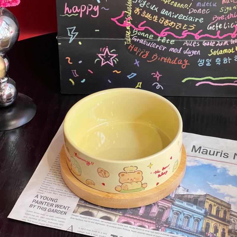 Bol antidérapant pour chat et chien pour nourriture/eau avec protection du cou, grand diamètre