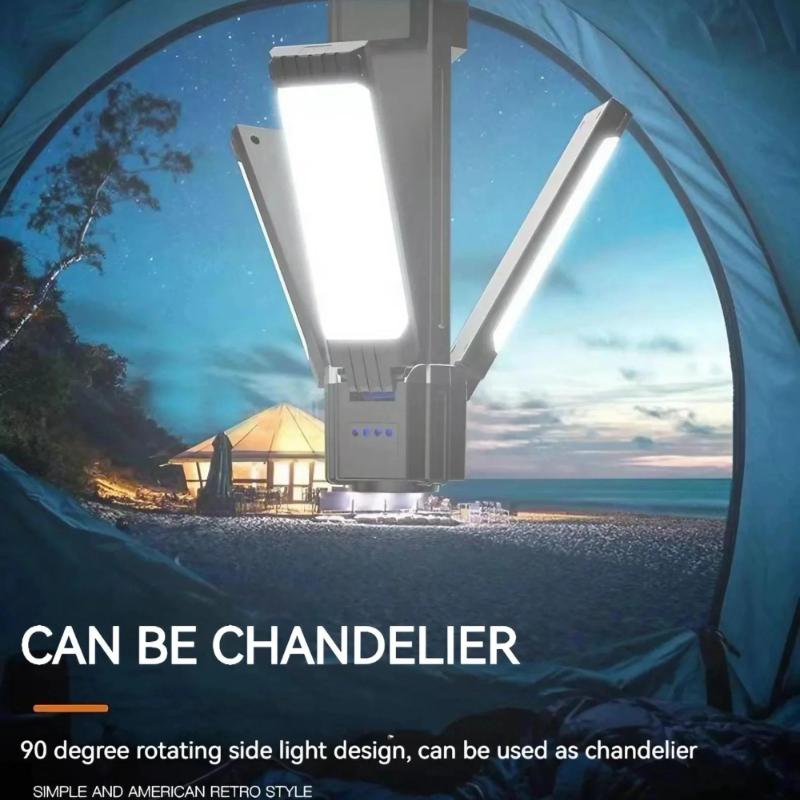 Hight Brightness Rechargeable Outdoor Camping Light Tent Lamp Portable Foldable Flashlight Emergency Power Bank Work Floodlight