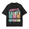 Summer Tee Hot Sale Jonas Brother th Anniversary Poster Print TShirt Unisex Women Vintage Washed Cotton Oversized Harajuku Style