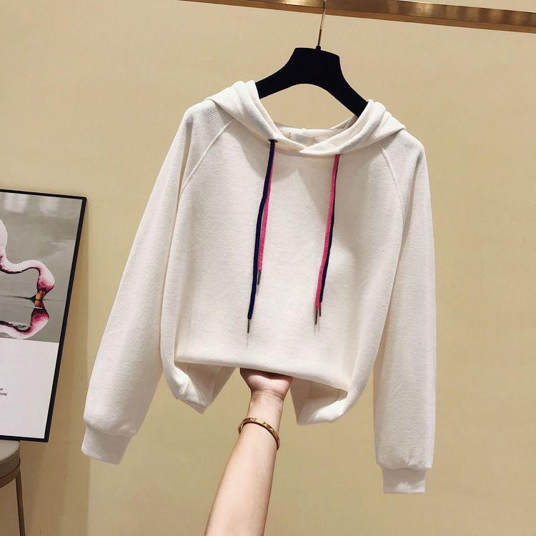 Sweatshirt for Women Oversize Hooded Solid Color Thickened Loose Casual Pullover Long Sleeve Winter Sweatshirt Top