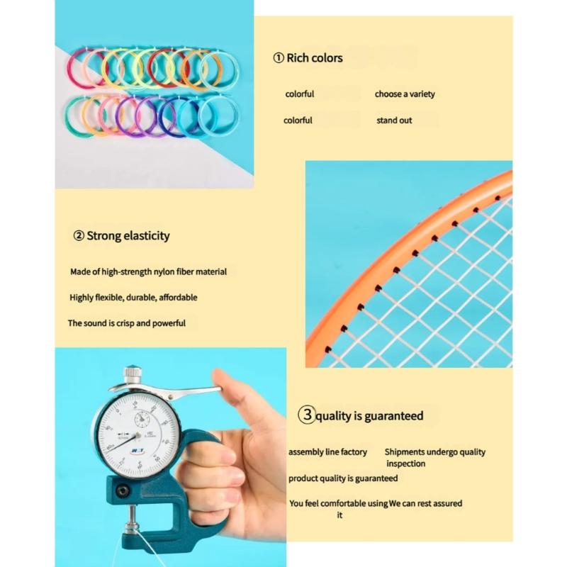 Corde de Badminton Haute Résistance Cordes Épaisses Professionnelles d'Entraînement pour Compétitions d'Entraînement et Jeu Occasionnel