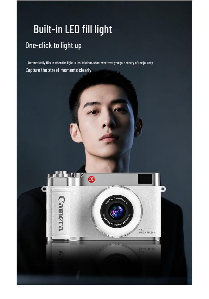 2026 Retro 4K HD Flip Screen Mirrorless Digital Camera for Students & Travel