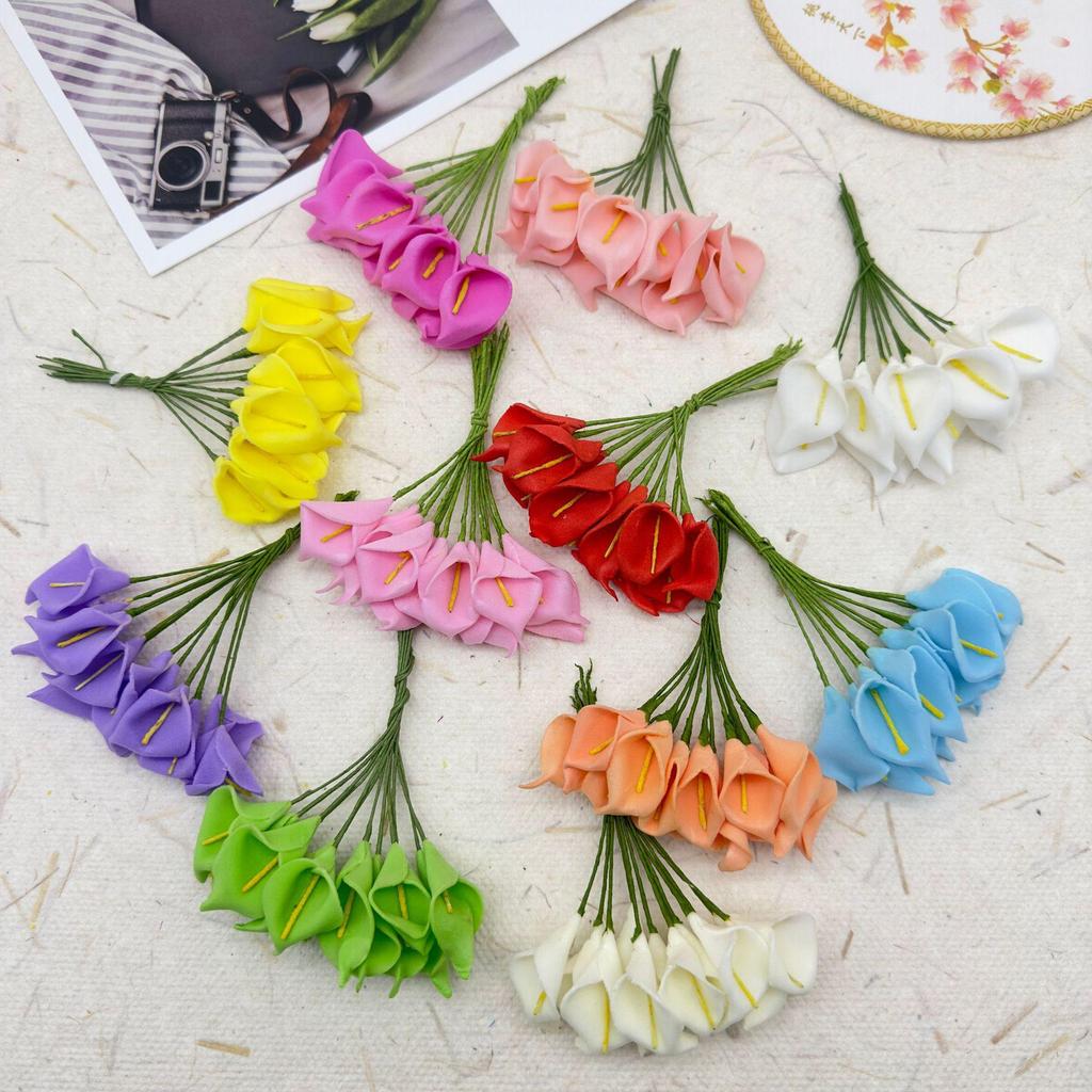 Simulation Calla Lily Foam Paper Flower DIY Decor Accessory, Handmade Candy Box & Envelope Decoration.