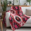 Red Floral Pattern Blanket Throw Soft Cozy Bedding Sofa Cover Decorative Throw Blanket Gift