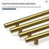 Gold T-Shaped Stainless Steel Hollow Handle for Wardrobe, Cabinet, and Drawer