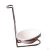 color ceramic Kitchen Ladle Spoon Rest Holder with Polished Stainless Steel Rack