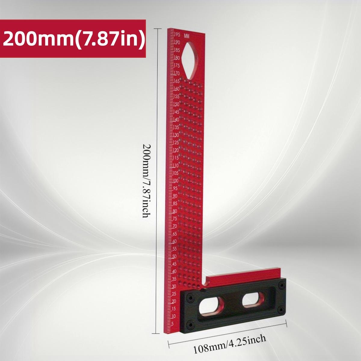 300mm/200mm Aluminum Alloy Precision Measuring Ruler, Multi-Angle Marking Protractor L-Square Tool Measuring &Scribing Ruler