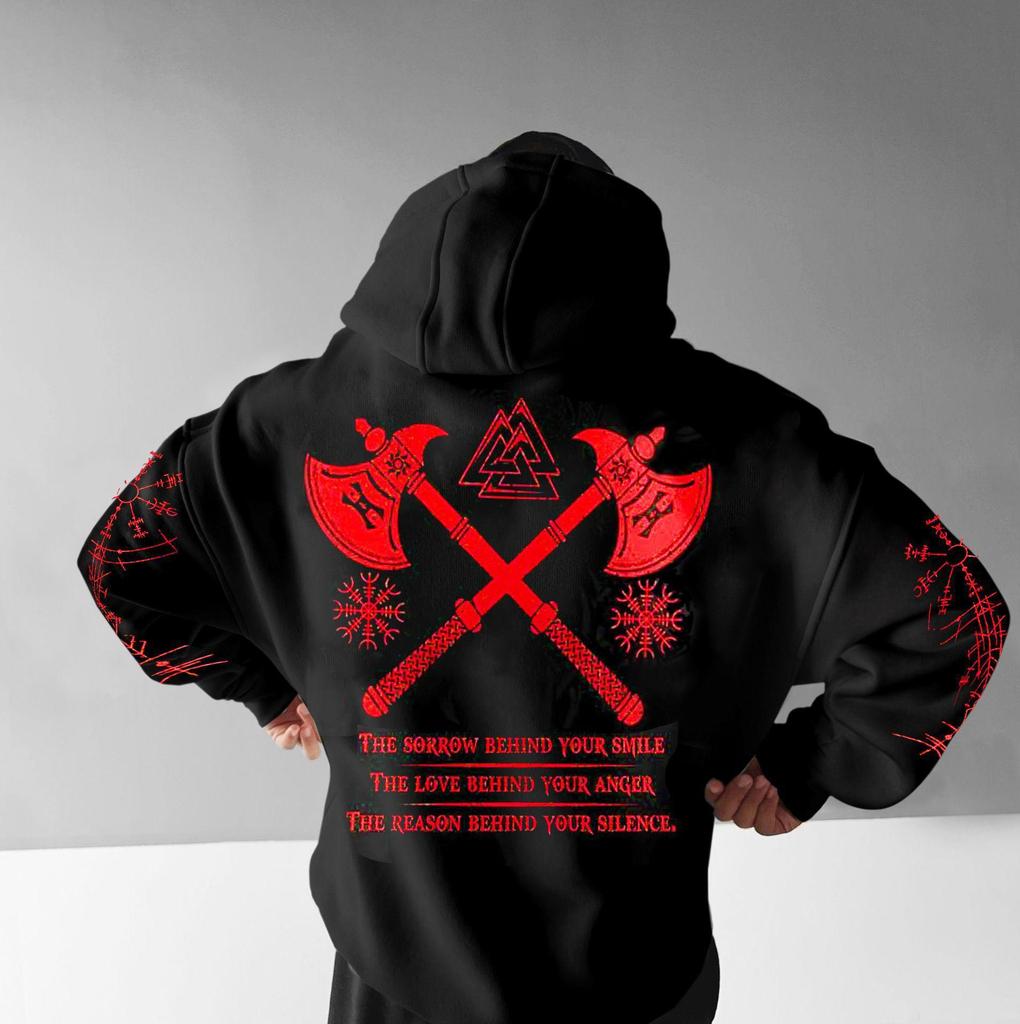 European and American Wish Independent Station Tide Brand Pattern Hooded Sweater Supports a Custom-made