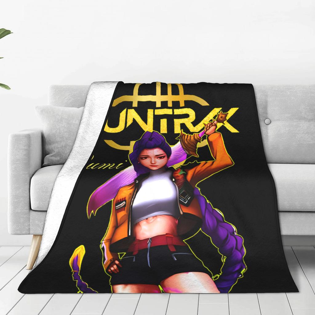 Huntrix Gold Blanket Quality Warm Soft Throw Blanket Winter Airplane Travel Couch Bed Street Trend Bedspread