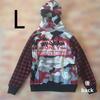 [GEBRAUCHT] BIGBANG Strick-Hoodie Camouflage x Hahnentritt G-DRAGON Print (Größe L)