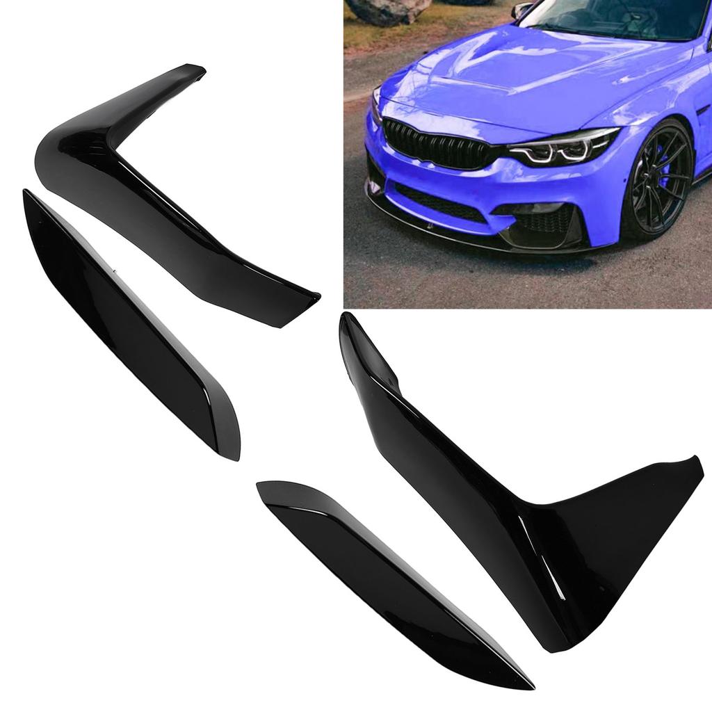 4Pcs Front Bumper Grille Fog Light Spoiler Set ABS Improve Sporty Appearance Front Bumper Splitter for F80 F82 F8  4