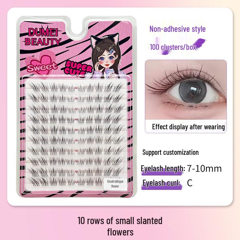 10-Row Autumn Leaf & Sunflower Faux Eyelashes - Flat, Glue-Free