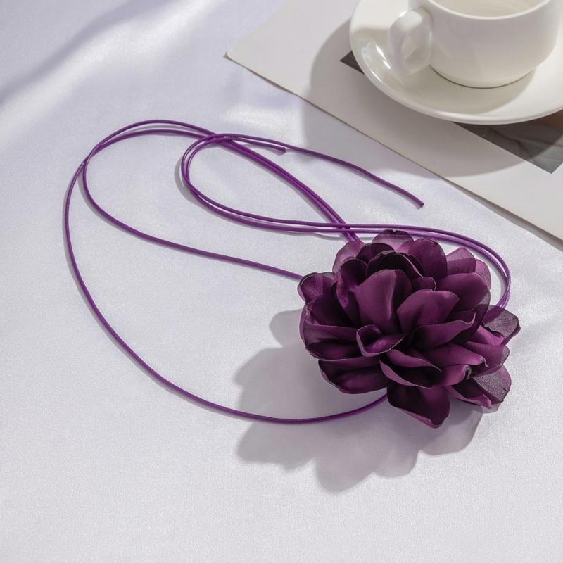 Elegant Rose Flower Clavicle Chain All-matched Necklace Women Bridal Adjustable Choker Mariage Jewelry Y2K Accessories